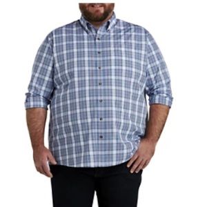 4X Harbor Bay Easy-Care long sleeved plaid sport shirt. NWT.